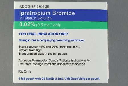 Ipratropium Bromide, Preservative Free 0.02%, 0.2 mg / mL Solution Vial 25 Vials by Nephron Pharmaceutical  ID 00487-9801-25
